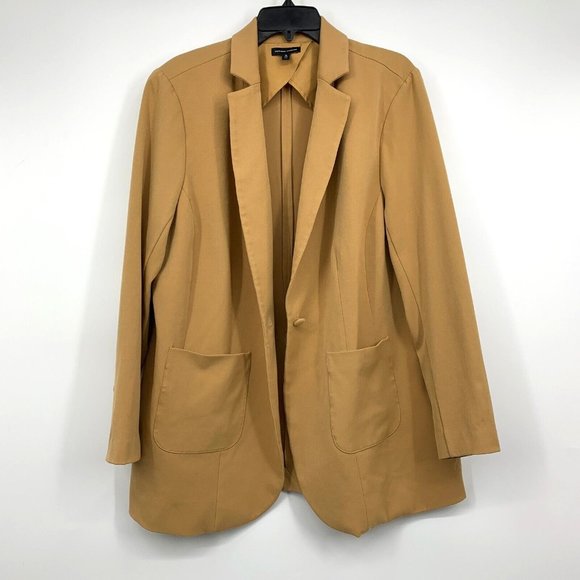 Universal Standard Blazer Tan Cafe Au Lait Single Button Jacket - Picture 3 of 11